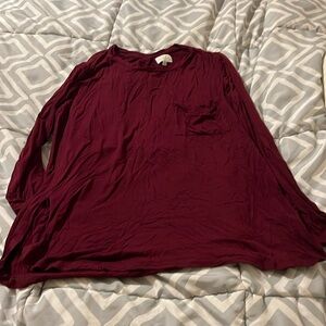 Mudpie M long sleeve pocket side slit tee